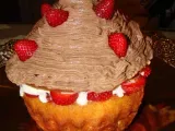 Receta Cupcake gigante con cobertura de chocolate